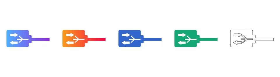 Data Network Hub or Router Connection Interface Illustrazione stock