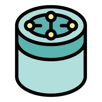 Data network hub showing decentralized database storage system Stockillustratie