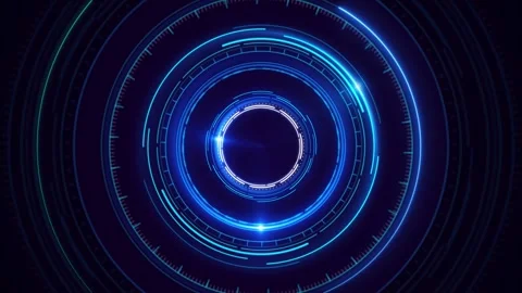 Data Network, HUD circle interfaces Virtual Reality, Quantum Computing Cyber Video stock 278789990