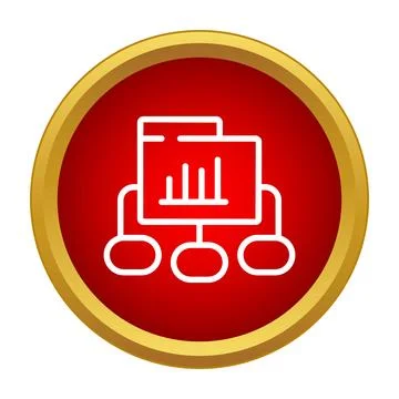 Data network icon representing business workflow and analytics 스톡 일러스트