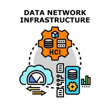 Data network infrastructure concept for modern computing business Illustrazione stock