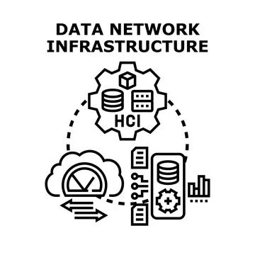 Data network infrastructure concept for modern computing business Stock Illustration