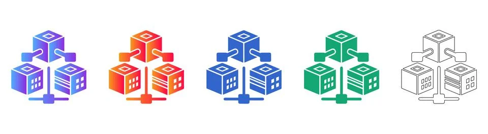 Data Network Infrastructure Connectivity Icons Stock Illustration
