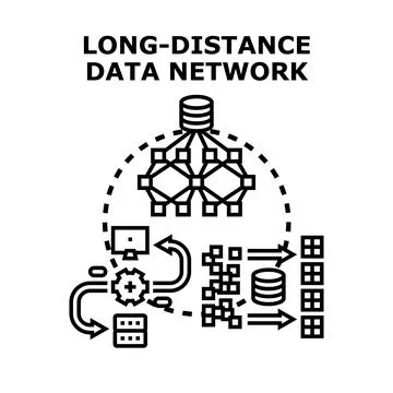 Data network interconnecting global information transfer system Stock Illustration