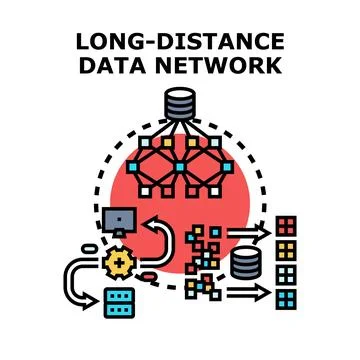 Data network interconnecting global information transfer system Stock Illustration
