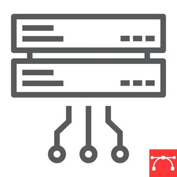 Data network line icon Stock Illustration