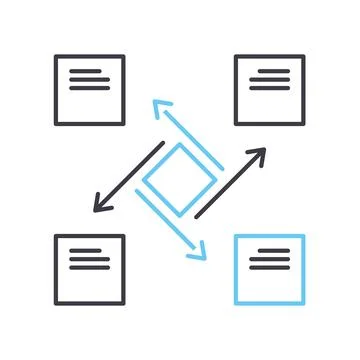 Data network line icon, outline symbol, vector illustration, concept sign イラスト素材