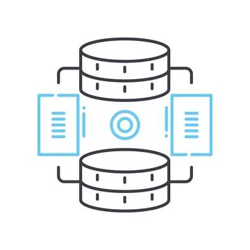 Data network line icon, outline symbol, vector illustration, concept sign 스톡 일러스트