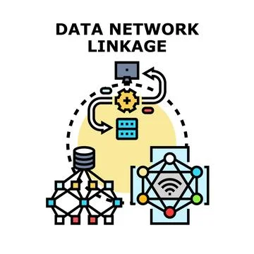Data network linkage connecting digital processing and cyber security 스톡 일러스트