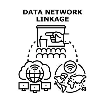 Data network linkage connecting global digital communication Stock Illustration
