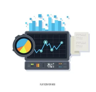 Data network management, Big data Machine Learning Algorithms. Stock Illustration