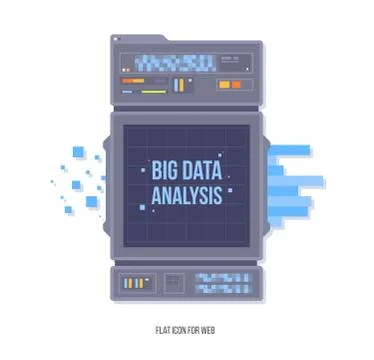 Data network management. Big data machine learning algoritm visualization. Stock Illustration