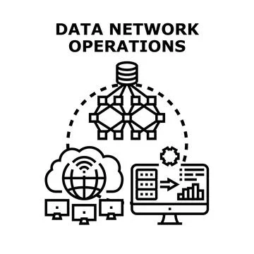 Data network operations and digital information analysis Stock Illustration