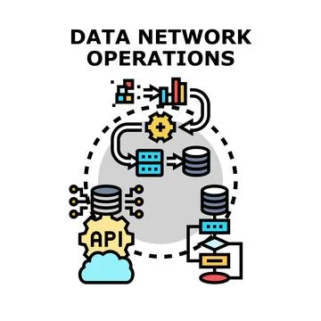 Data network operations connecting digital information systems イラスト素材