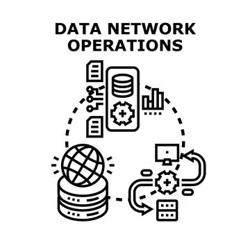 Data network operations illustrating global information management Stock Illustration