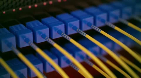 Data network optical fiber. Cloud computing, e-commerce upload download server. Stock Footage 21845972