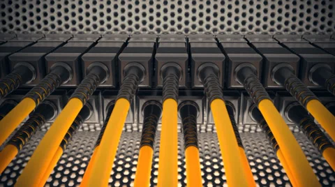 Data network optical fiber. Cloud computing, e-commerce upload download server. Stock-Footage 29087508