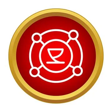 Data network protecting privacy icon on red circle イラスト素材