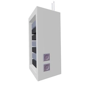 Data network server in cabinet. Diagnostic test in computer room technology Stock Illustration