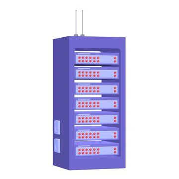 Data network server in cabinet. Diagnostic test in computer room technology Stock Photos