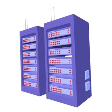 Data network server in cabinet. Diagnostic test in computer room technology Stock Photos