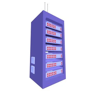 Data network server in cabinet. Diagnostic test in computer room technology Stockfoto's