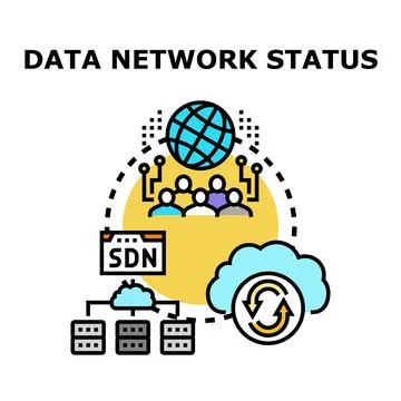 Data network status monitoring cloud computing concepts Stock Illustration