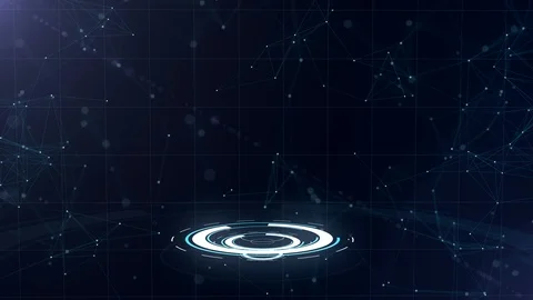 Data network. Surrounding planet earth on three looping circles. Centre Stock Footage 106289446