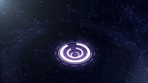 Data network. Surrounding planet earth on three looping circles. Centre Stock Footage 106290276