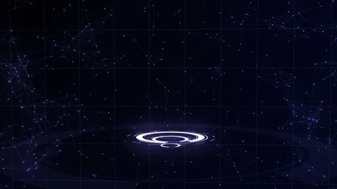 Data network. Surrounding planet earth on three looping circles. Centre Stock Footage 106291580