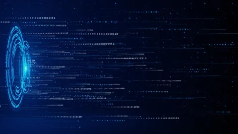 Data Network, Virtual Reality, Quantum Computing Binary data and streaming code Stock Footage 277718968