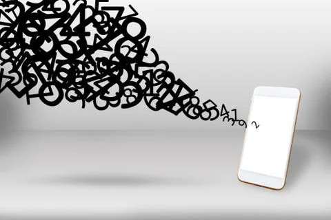 Data networking connection concept, Mobile phone and more number downloadin.. Stock Photos