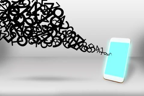 Data networking connection concept, Mobile phone and more number downloadin.. Stock Photos