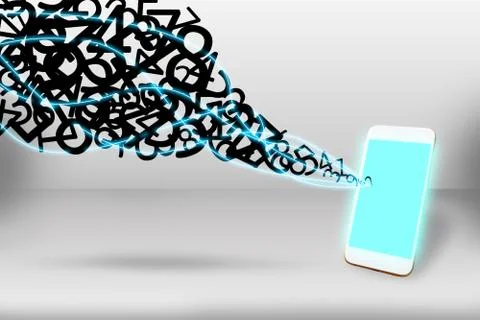 Data networking connection concept, Mobile phone and more number downloadin.. Stock Photos