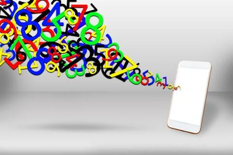 Data networking connection concept, Mobile phone and more number downloadin.. Stock Photos