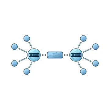 Data Node illustration Illustrazione stock
