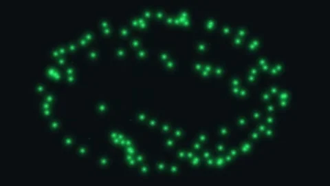 Data Node Network Background in Cyber Green Stock Footage 337038238