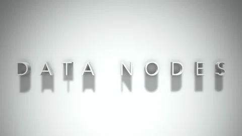 Data Nodes 3D title animation with shadows on a white background Stock Footage 296701294