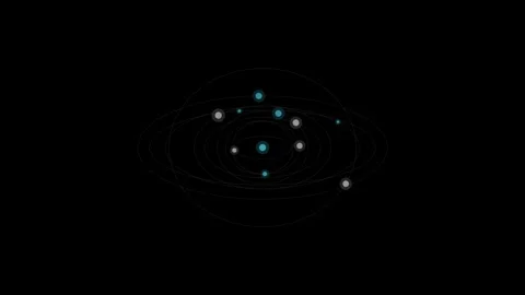 Data nodes orbiting on black background overlay 4K Vídeo Stock 336625174