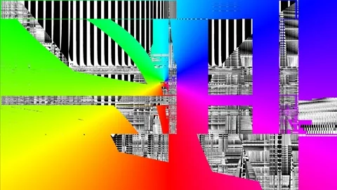 Data noise abstract weird footage, digital generated neon colors animation Stockbeeldmateriaal 127008582