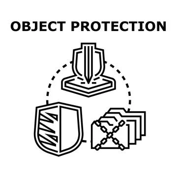 Data object protection secure cyber information concept Stock Illustration