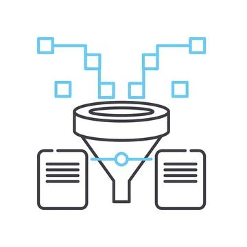 Data oprimization line icon, outline symbol, vector illustration, concept sign Stock Illustration