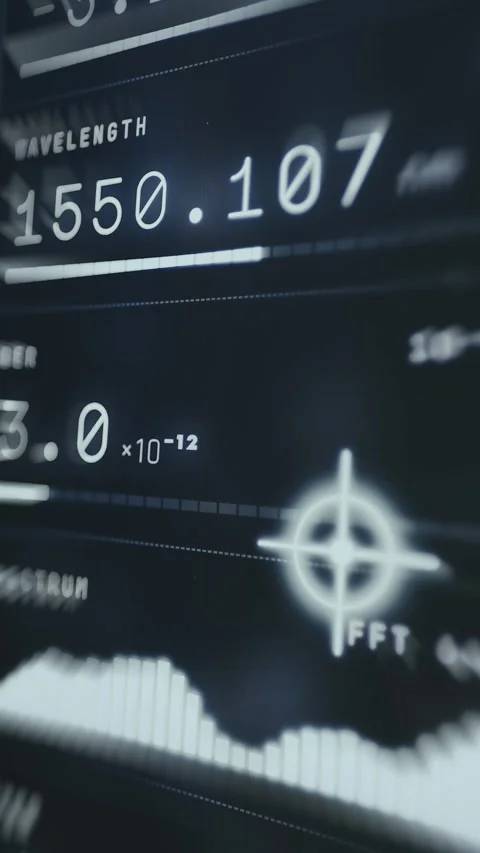 Data from an Optical Time-Domain Reflectometer OTDR testing the integrity of Stock Footage 335477545