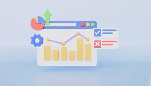 Data optimization, Analyzing statistic management control diagram project Stock Illustration