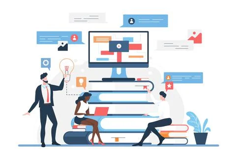 Data optimization and online analysis, digital databases and systems for Illustrazione stock