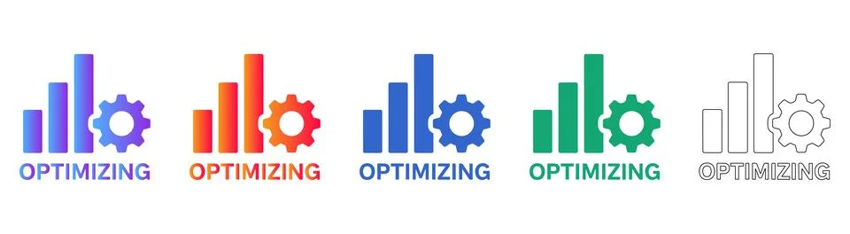 Data Optimization and Performance Icons イラスト素材