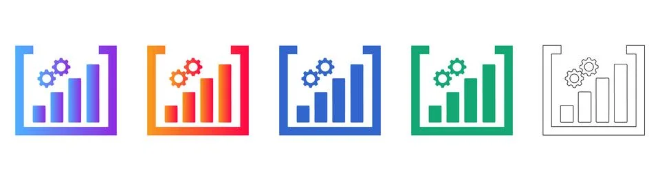 Data Optimization Settings Icons Stock Illustration