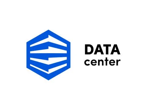 Data or hosting server logo. Vector database hexagonal icon template for clou Stock Illustration