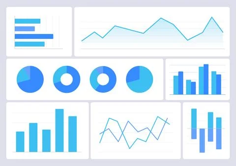 Data organization diagrams infographic elements set Illustrazione stock