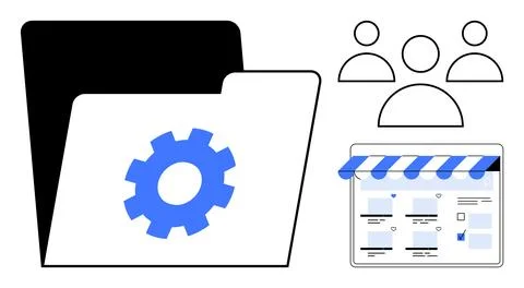 Data organization, user interaction, e-commerce, software configuration, file イラスト素材